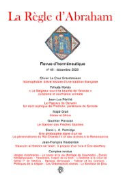 Collectif La Règle d´Abraham N°45 - Revue d´herméneutique (décembre 2023) Librairie Eklectic