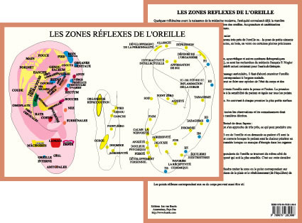 - PLANCHE - Zones réflexes de l´oreille (A4) Librairie Eklectic