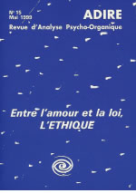 Collectif Entre l´amour et la loi, l´éthique - Revue ADIRE n°15 Librairie Eklectic