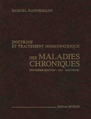 HAHNEMANN Samuel Doctrine et traitement homéopathique des maladies chroniques (partie doctrine) Librairie Eklectic