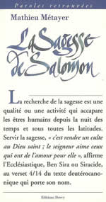 METAYER Mathieu Sagesse de Salomon (La) Librairie Eklectic