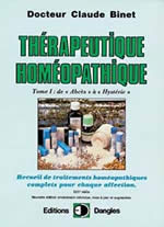 BINET Claude Dr Thérapeutique homéopathique - Tome 1 Librairie Eklectic