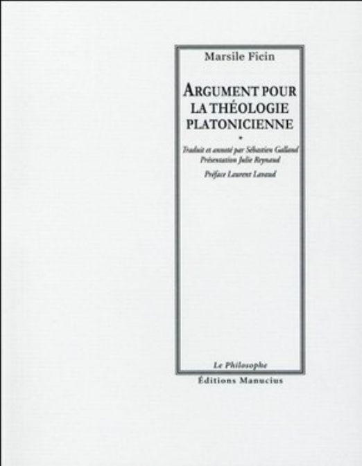 FICIN Marcile Argument pour la Théologie Platonicienne Librairie Eklectic