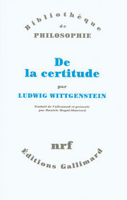 WITTGENSTEIN Ludwig De la certitude Librairie Eklectic