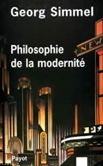 SIMMEL Georg Philosophie de la modernité Librairie Eklectic