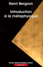 BERGSON Henri Introduction à la métaphysique  Librairie Eklectic