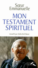 EMMANUELLE Soeur Mon testament spirituel Librairie Eklectic