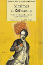 GOETHE Johann Wolfgang von Maximes et réflexions Librairie Eklectic