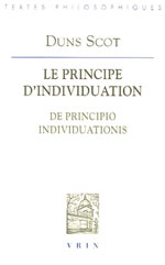 DUNS SCOTT John (1266-1308) Principe d´individuation (Le). De principio individuationis (bilingue latin - français) Librairie Eklectic